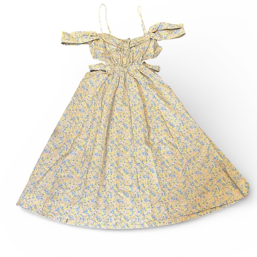 For Love and Lemons Sibylla Cotton Midi Dress, Sun Dress, Full Skirt, Floral, XL - Picture 5 of 7